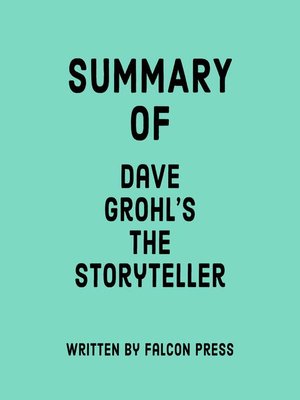 cover image of Summary of Dave Grohl's the Storyteller